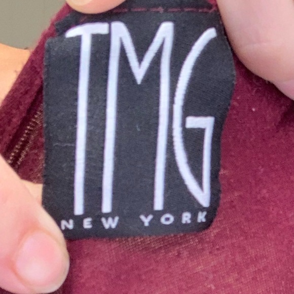 💛 TMG New York maroon faux wrap mini dress - Picture 7 of 8